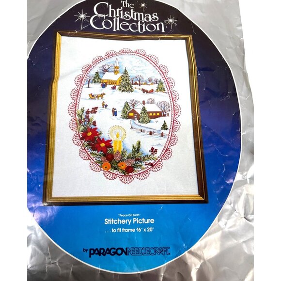 Paragon Needlecraft Christmas Collection Embroidery Kit, Has Been Started, Compl - Picture 1 of 6